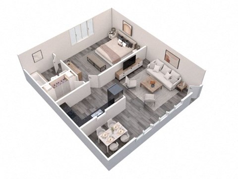a floor plan of a home with a bedroom and a living room